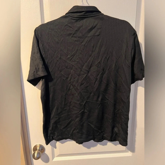 Perry Ellis button up collard shirt in black sz Medium. - Picture 6 of 7